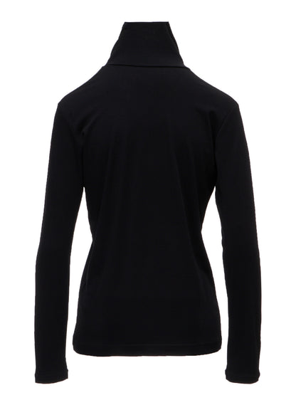 COTTON INTERLOCK HIGH NECK LONG SLEEVE T-SHIRT