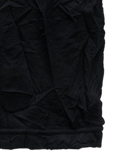 RANDOM DOT JACQUARD ASYMMETRIC HIGH NECK T-SHIRT