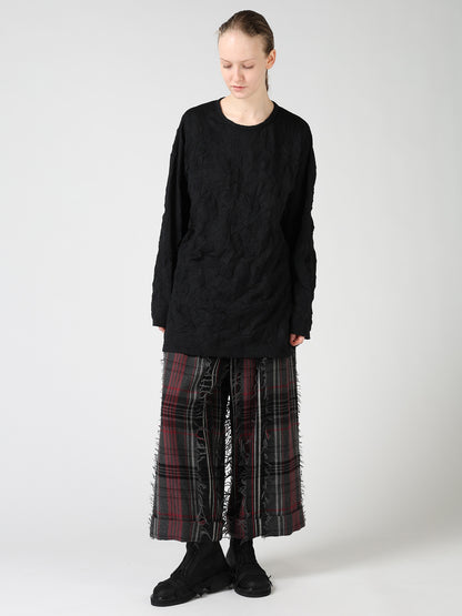 RANDOM DOT JACQUARD BIG LONG SLEEVE T-SHIRT