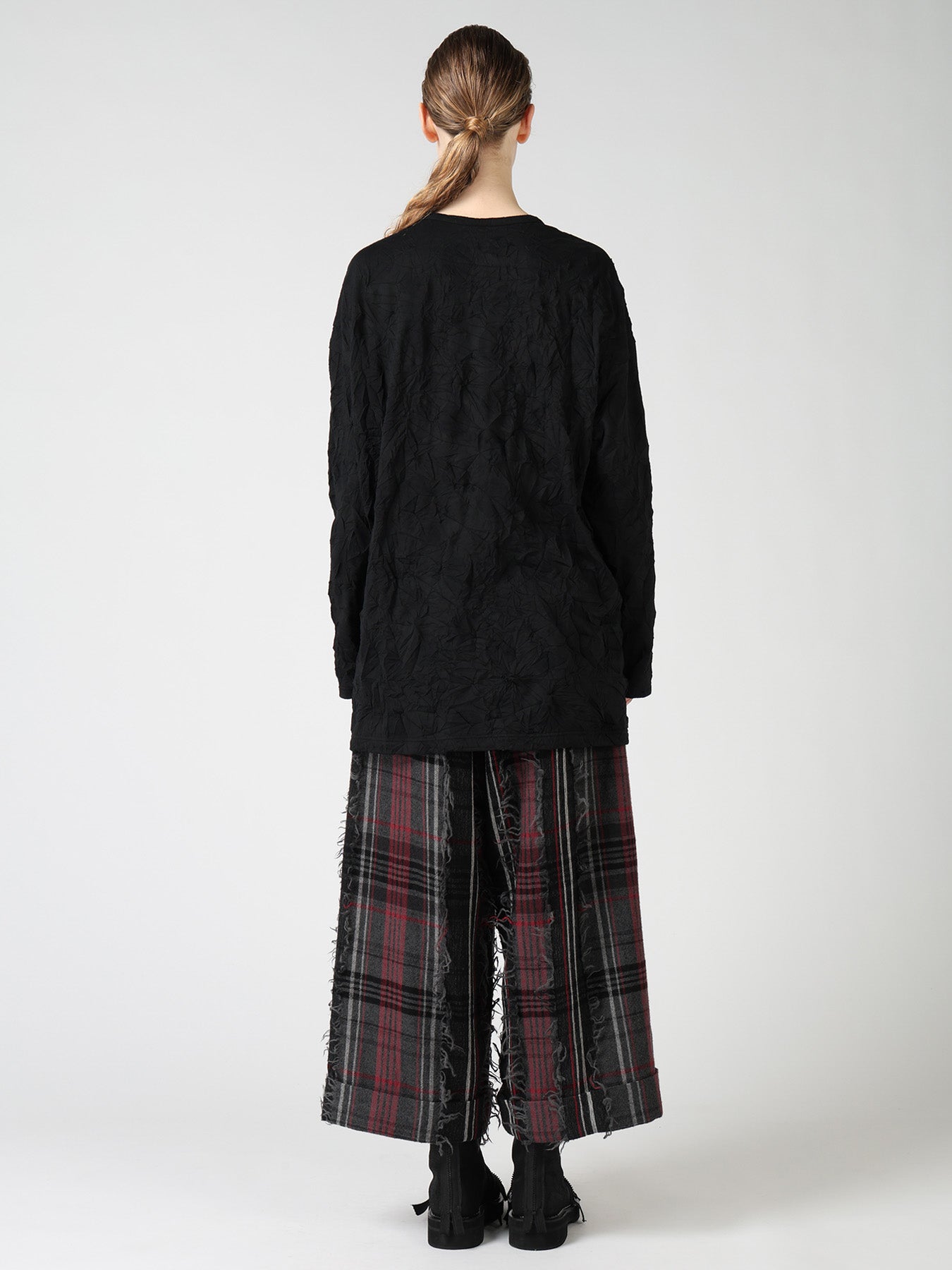 RANDOM DOT JACQUARD BIG LONG SLEEVE T-SHIRT