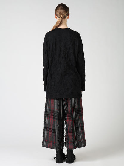 RANDOM DOT JACQUARD BIG LONG SLEEVE T-SHIRT