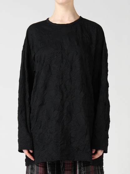 RANDOM DOT JACQUARD BIG LONG SLEEVE T-SHIRT