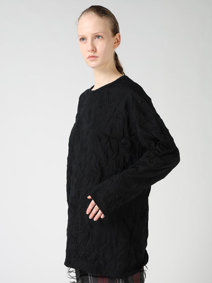 RANDOM DOT JACQUARD BIG LONG SLEEVE T-SHIRT