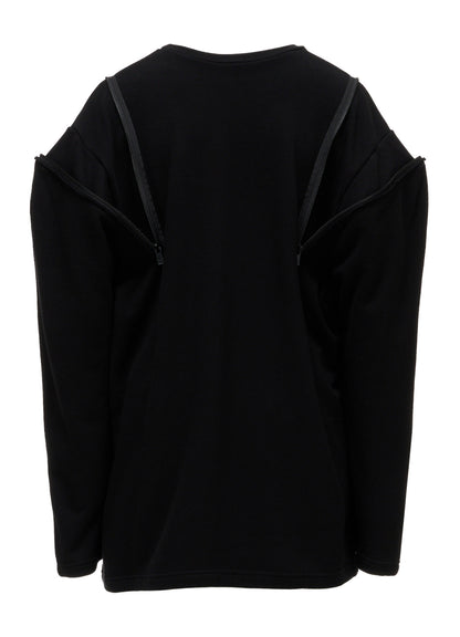 FRENCH TERRY SHOULDER ZIP PULLOVER