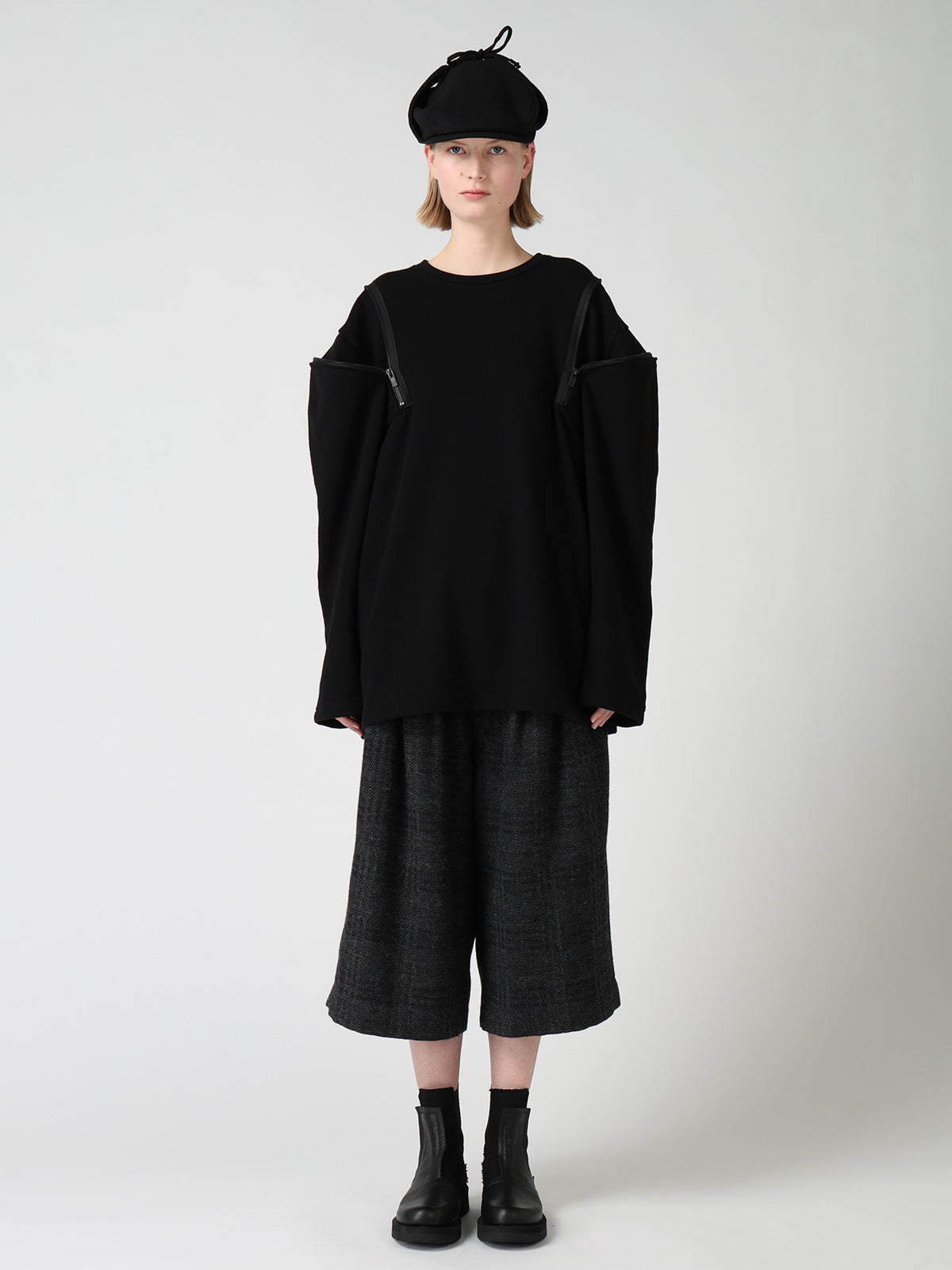 FRENCH TERRY SHOULDER ZIP PULLOVER