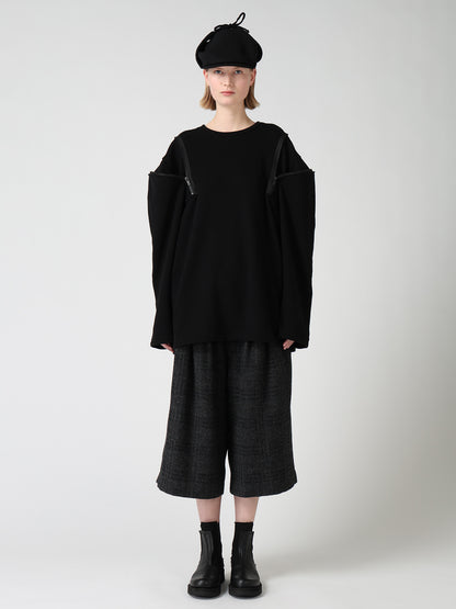 FRENCH TERRY SHOULDER ZIP PULLOVER