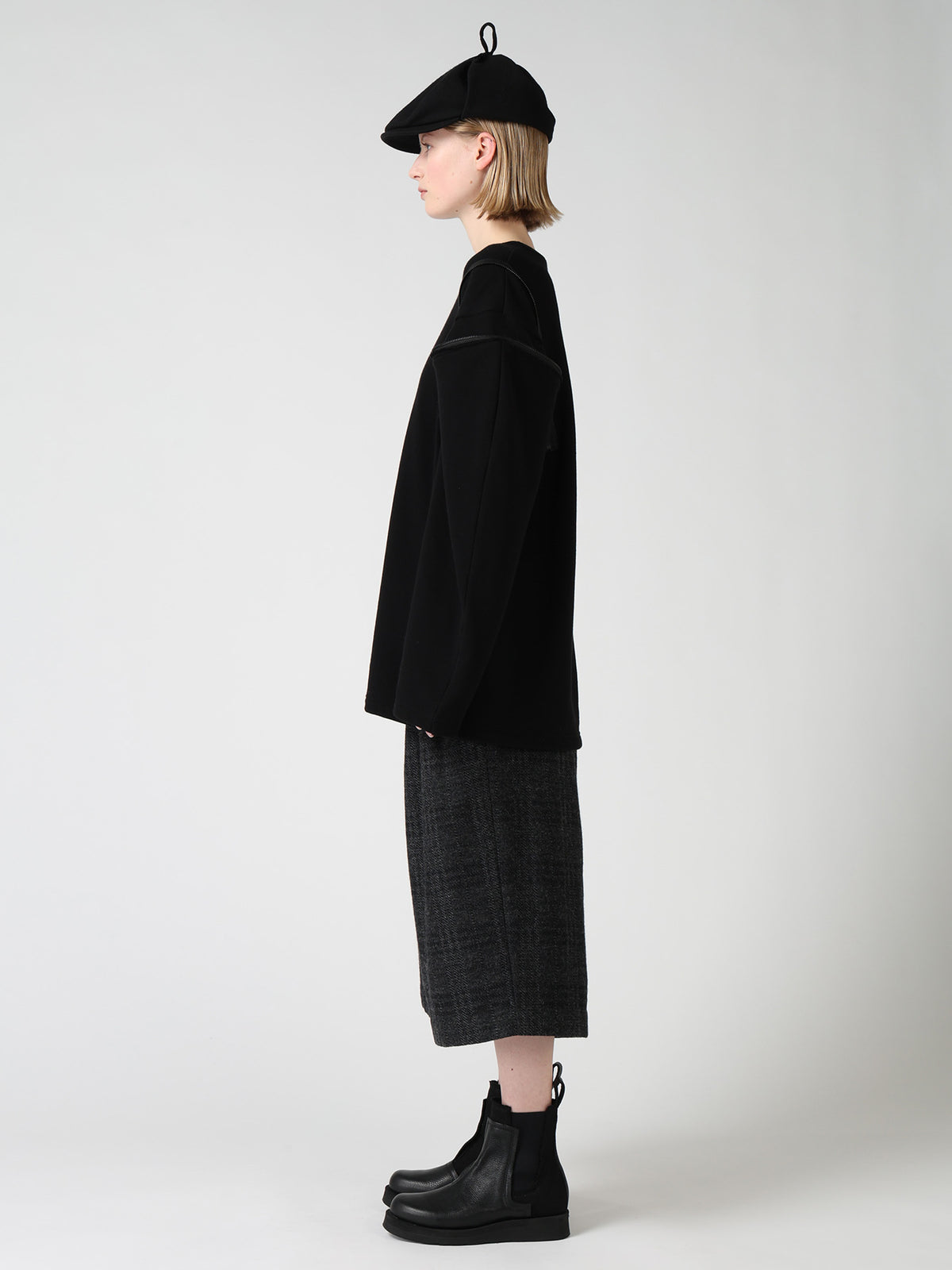 FRENCH TERRY SHOULDER ZIP PULLOVER