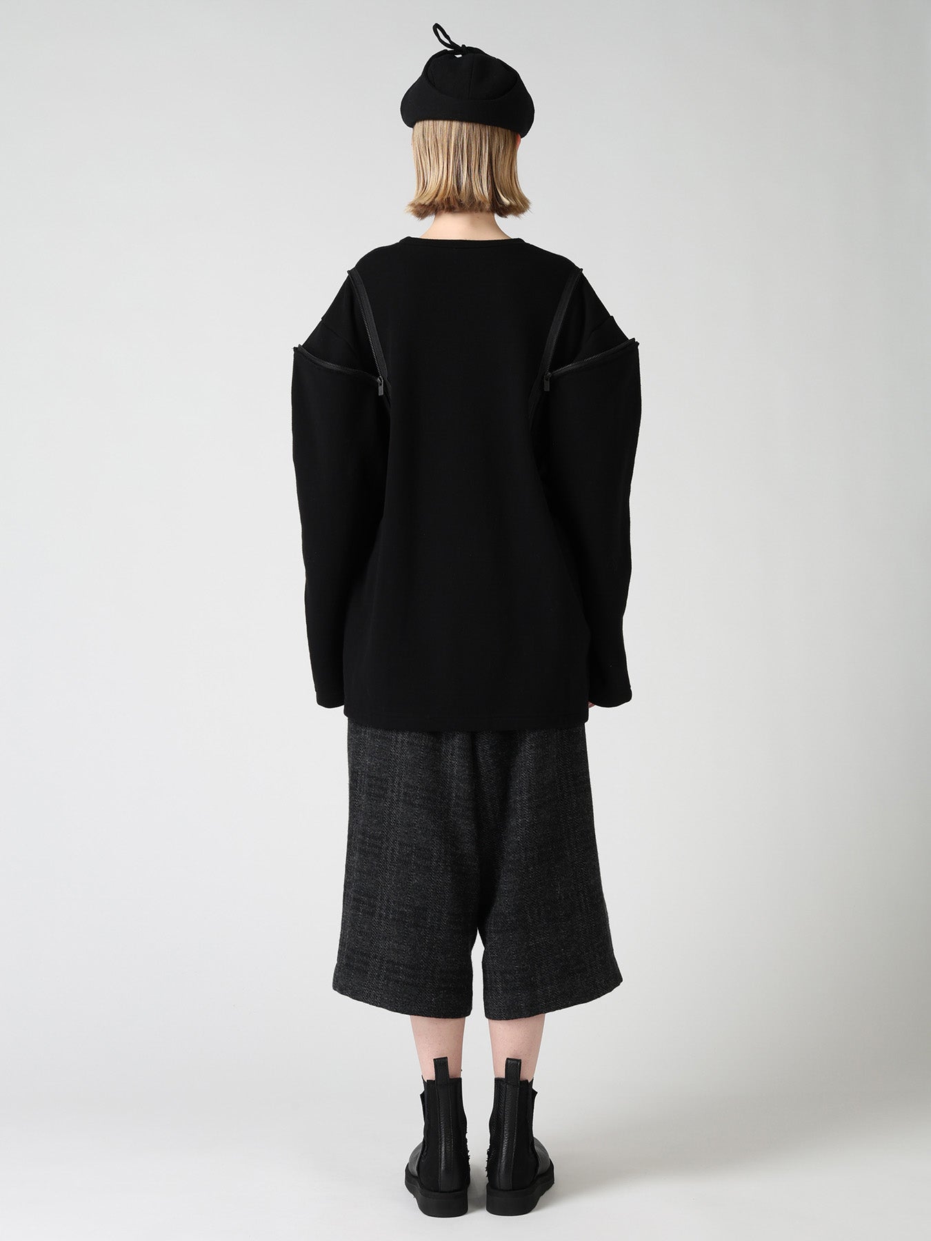 FRENCH TERRY SHOULDER ZIP PULLOVER