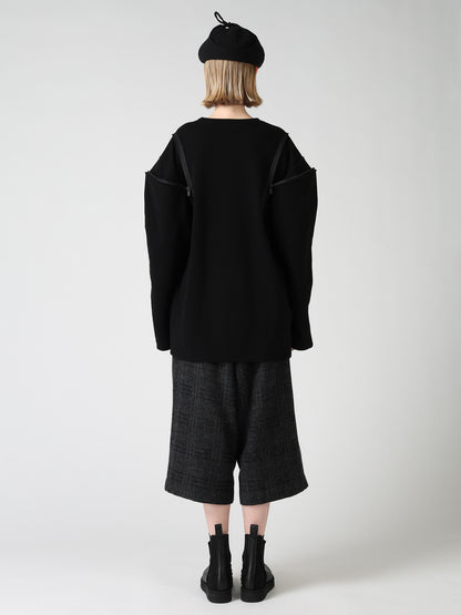 FRENCH TERRY SHOULDER ZIP PULLOVER