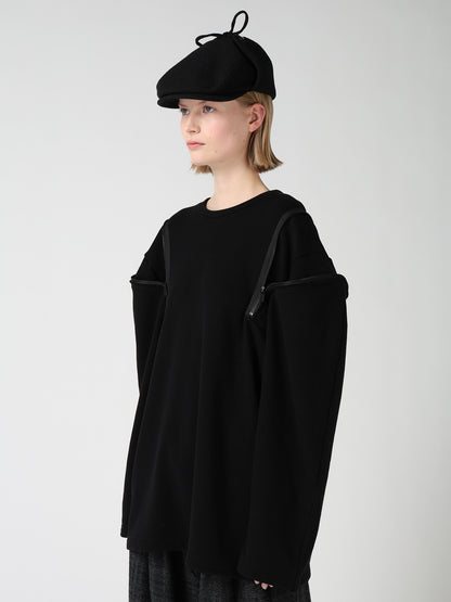 FRENCH TERRY SHOULDER ZIP PULLOVER