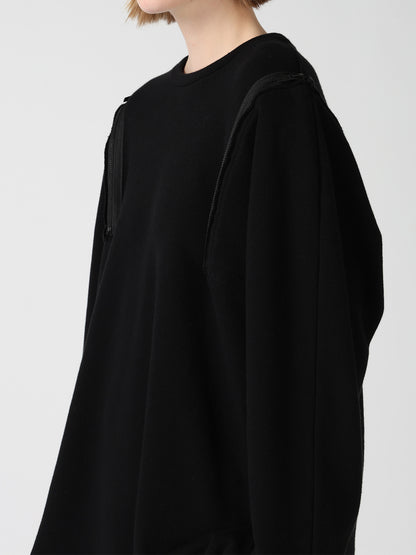 FRENCH TERRY SHOULDER ZIP PULLOVER