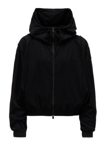 FRENCH TERRY PANEL SHORT HOODIE