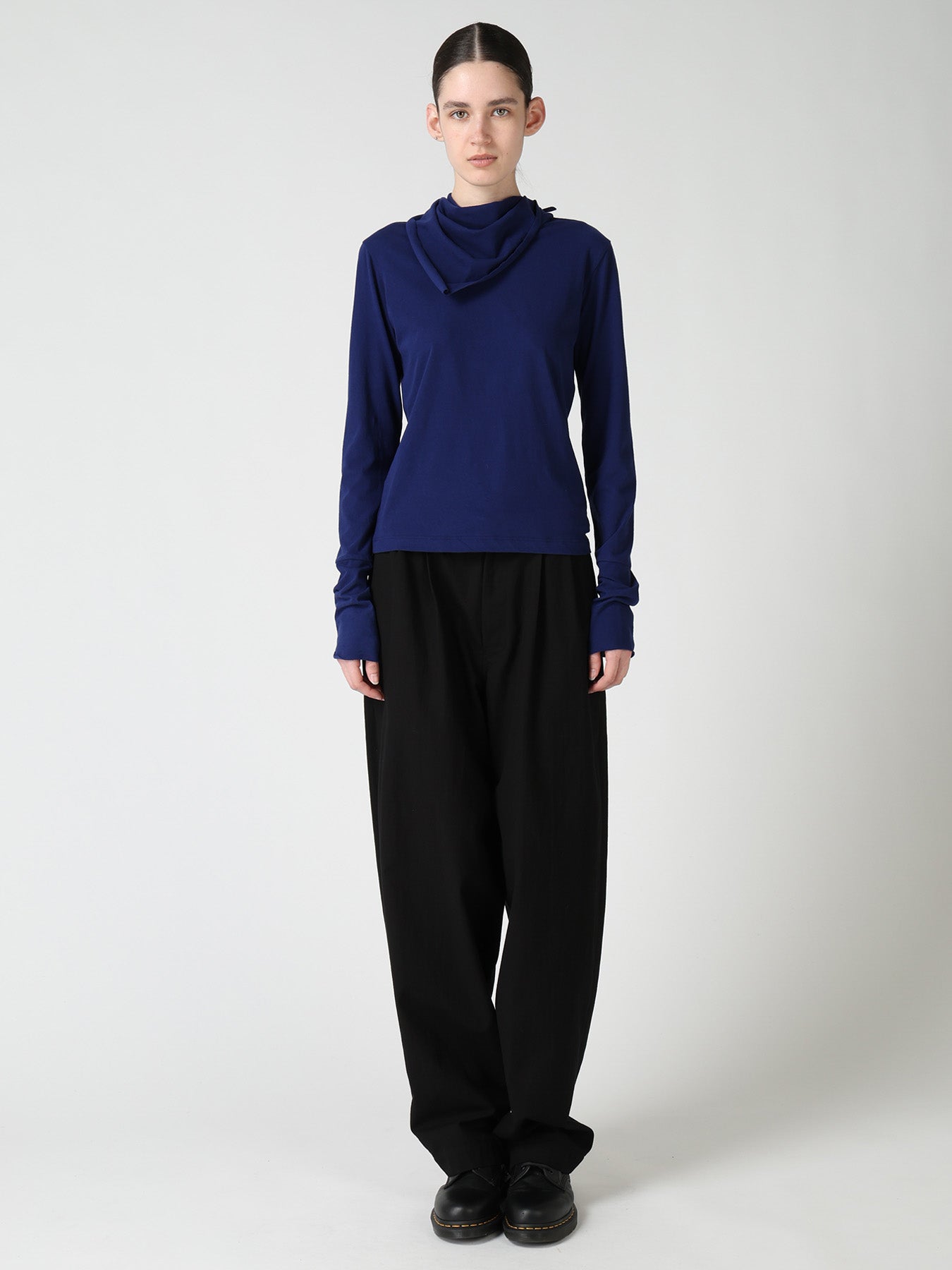 HARD TWISTED JERSEY COLLAR SCARF T-SHIRT