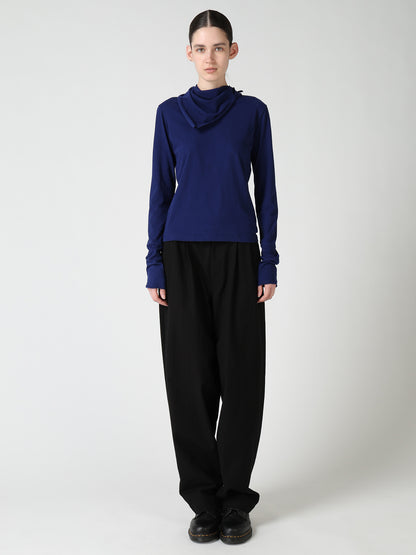 HARD TWISTED JERSEY COLLAR SCARF T-SHIRT