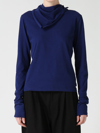 HARD TWISTED JERSEY COLLAR SCARF T-SHIRT