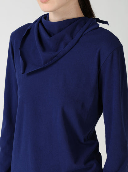 HARD TWISTED JERSEY COLLAR SCARF T-SHIRT