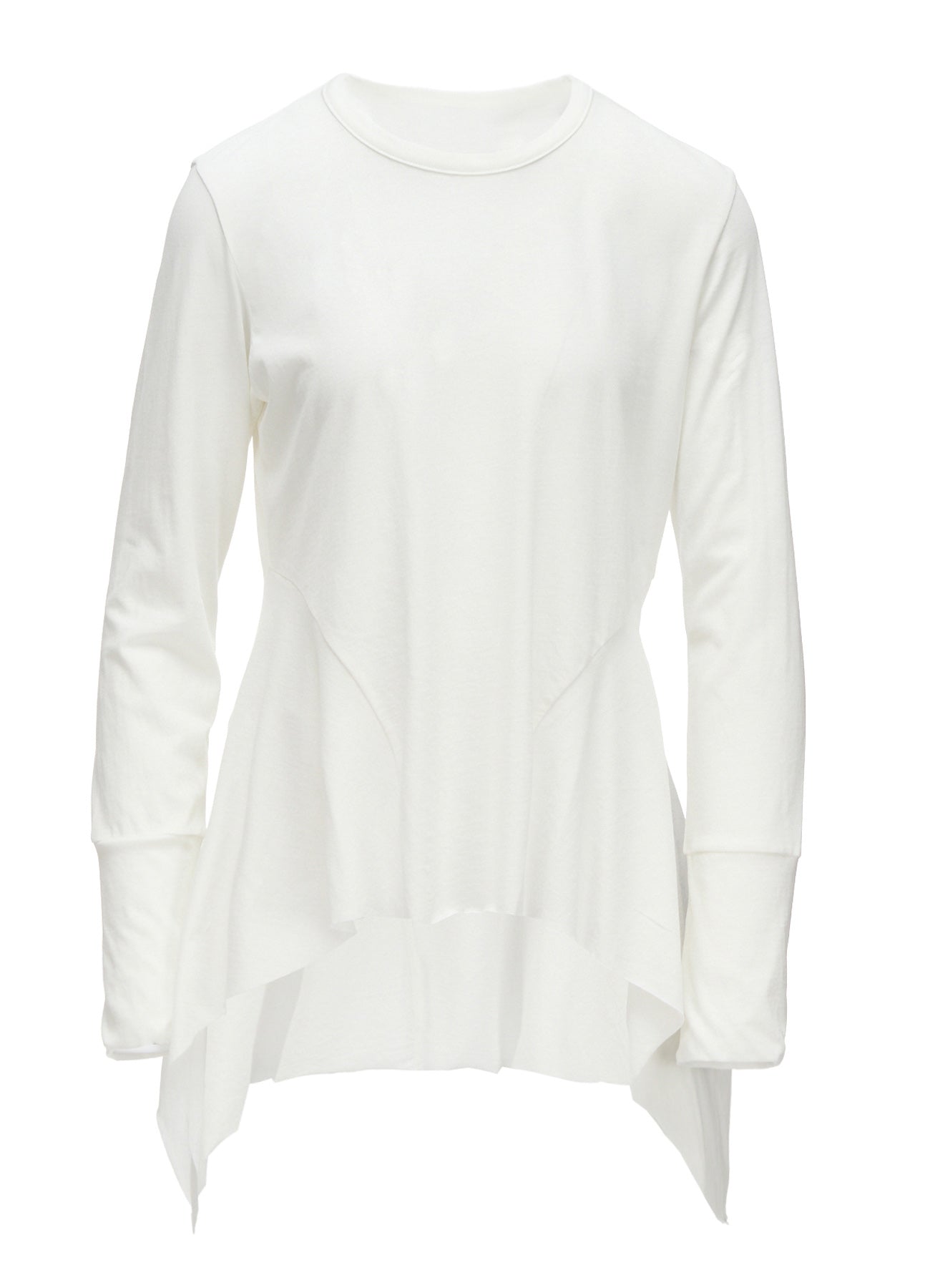 HARD TWISTED JERSEY SIDE DRAPE T-SHIRT