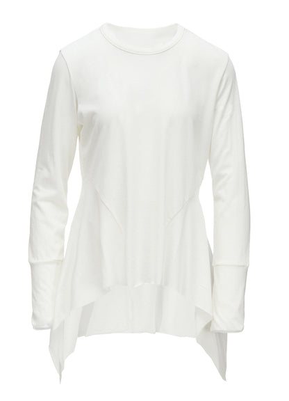 HARD TWISTED JERSEY SIDE DRAPE T-SHIRT