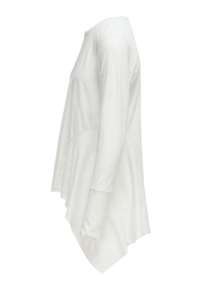 HARD TWISTED JERSEY SIDE DRAPE T-SHIRT