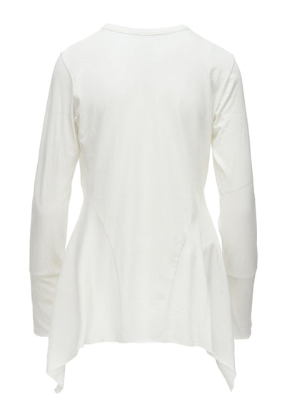 HARD TWISTED JERSEY SIDE DRAPE T-SHIRT