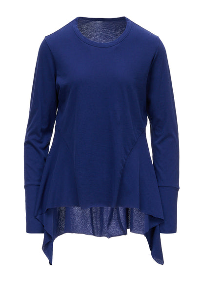 HARD TWISTED JERSEY SIDE DRAPE T-SHIRT