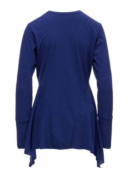 HARD TWISTED JERSEY SIDE DRAPE T-SHIRT