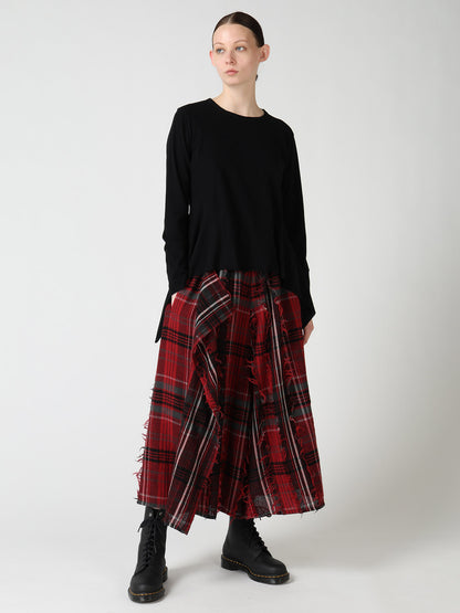 HARD TWISTED JERSEY SIDE DRAPE T-SHIRT