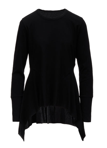 HARD TWISTED JERSEY SIDE DRAPE T-SHIRT