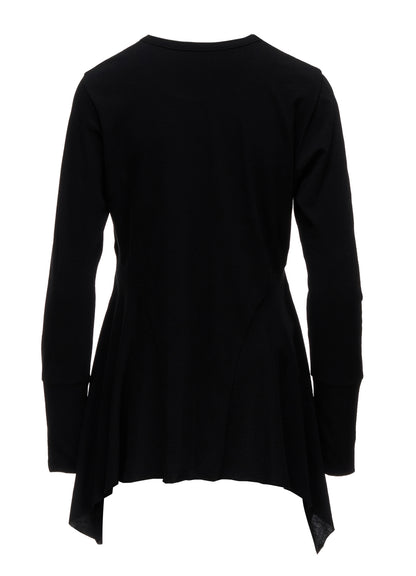 HARD TWISTED JERSEY SIDE DRAPE T-SHIRT