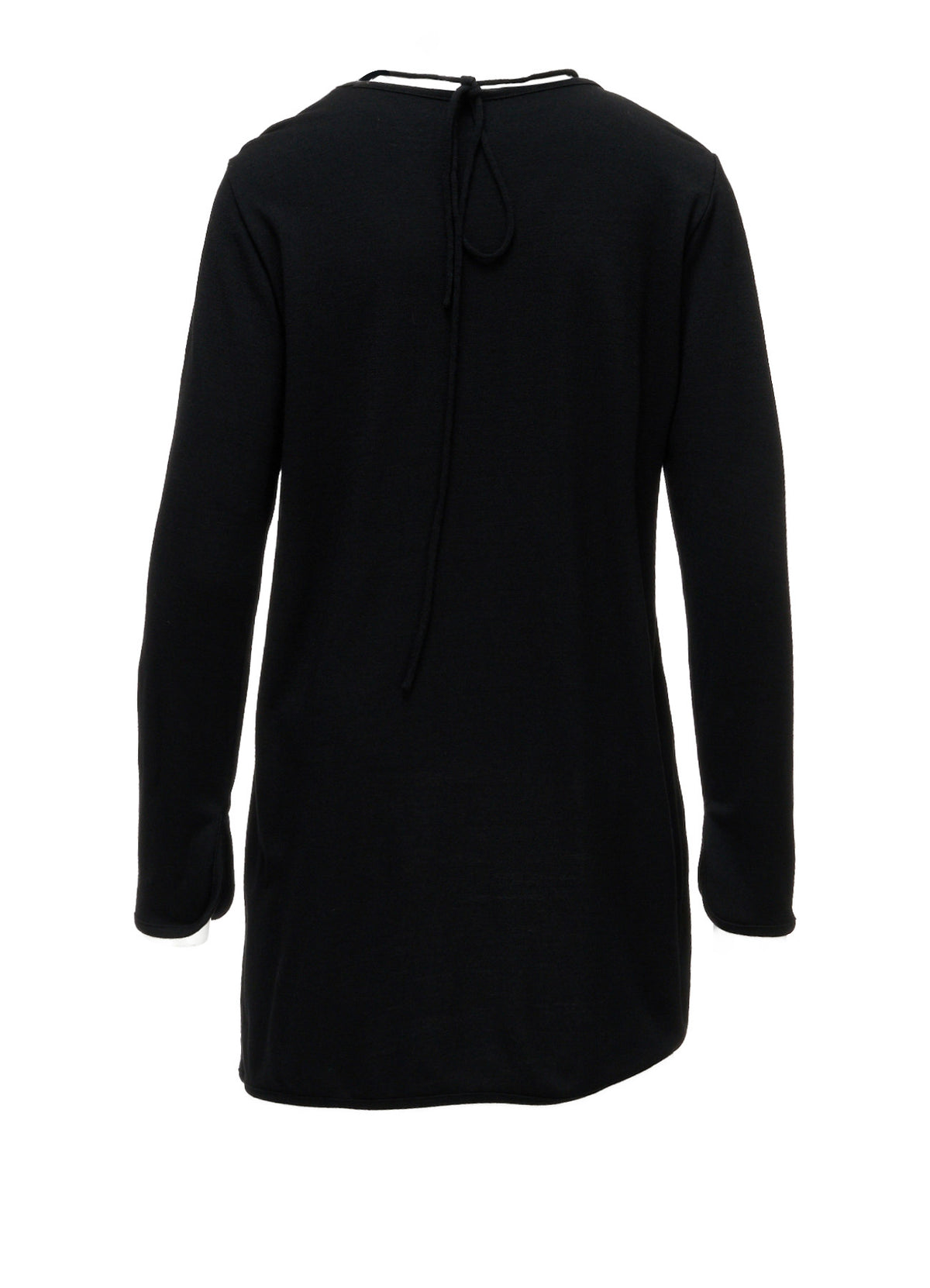 WOOL JERSEY CHINESE BUTTON ASYMMETRIC LONG CARDIGAN