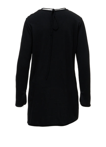 WOOL JERSEY CHINESE BUTTON ASYMMETRIC LONG CARDIGAN