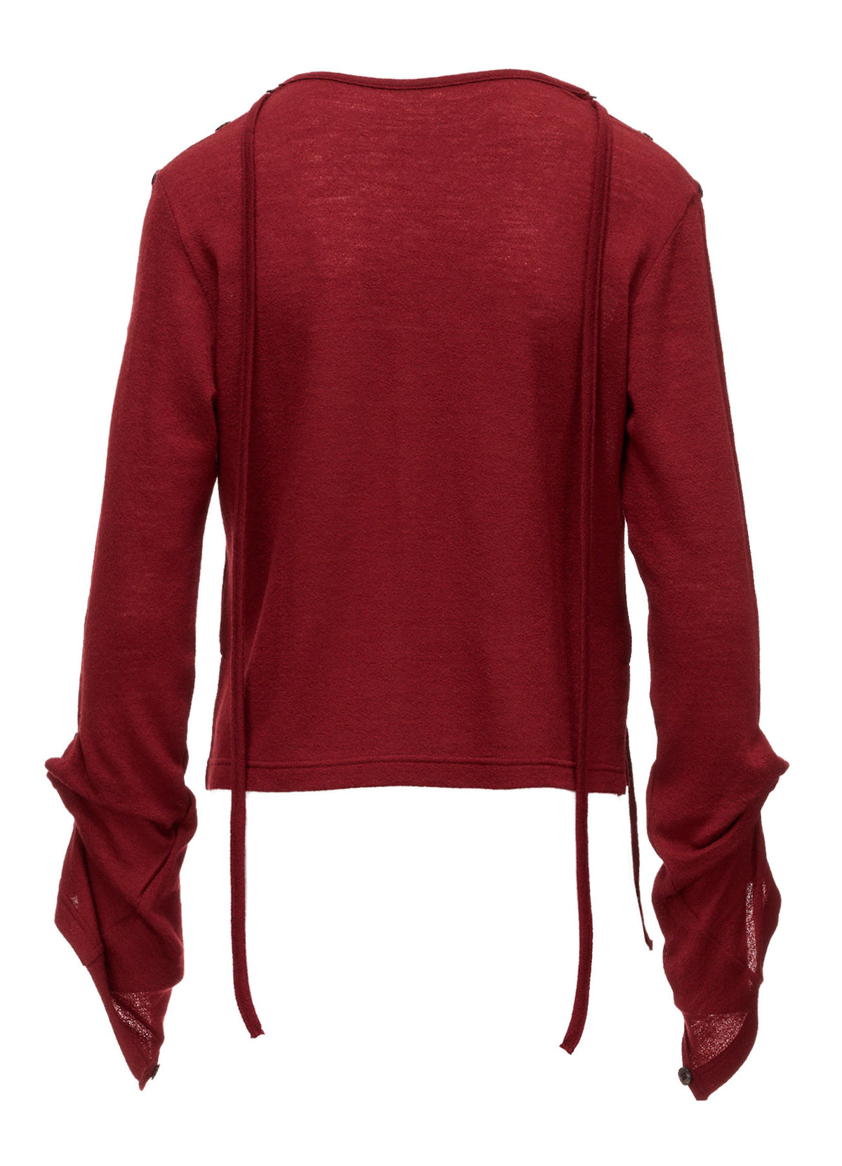 WOOL/SILK CREPE DRAPE BOAT NECK PULLOVER