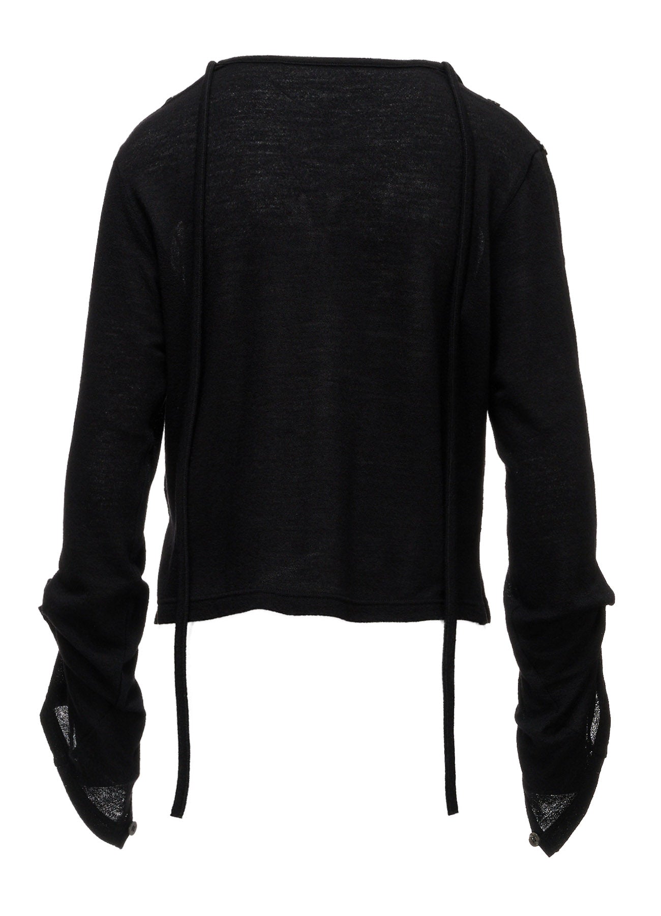 WOOL/SILK CREPE DRAPE BOAT NECK PULLOVER