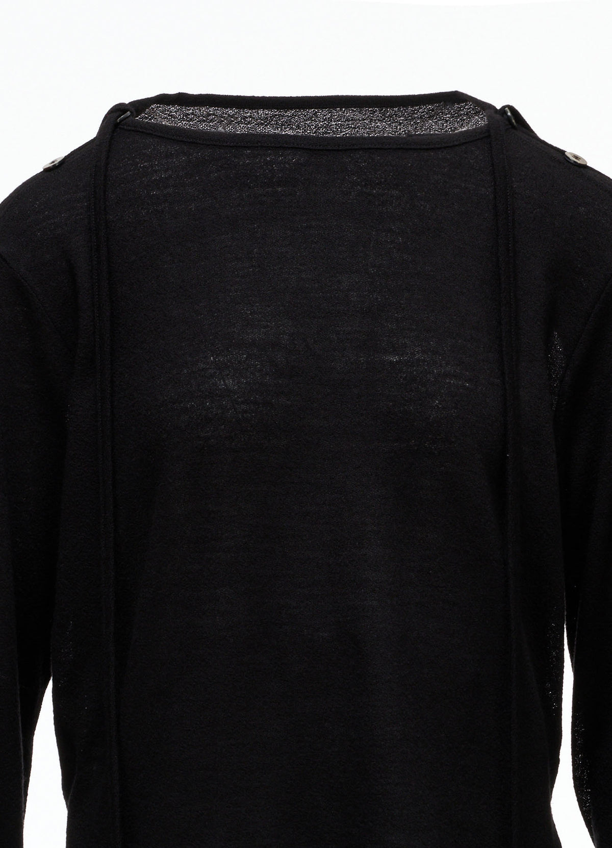 WOOL/SILK CREPE DRAPE BOAT NECK PULLOVER