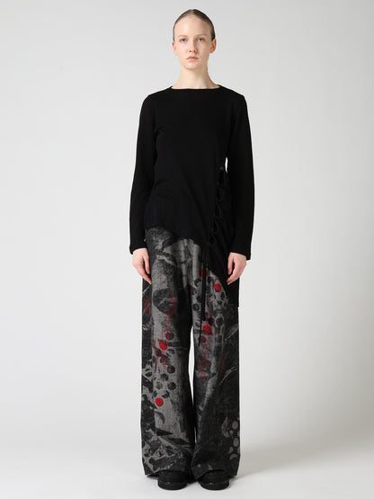 WOOL/SILK CREPE DRAPE SIDE DRAPE T-SHIRT