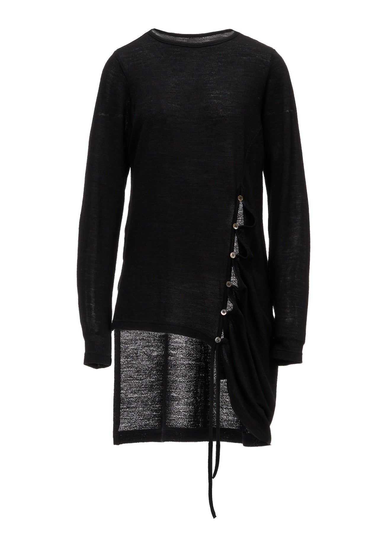 WOOL/SILK CREPE DRAPE SIDE DRAPE T-SHIRT