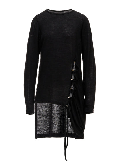 WOOL/SILK CREPE DRAPE SIDE DRAPE T-SHIRT