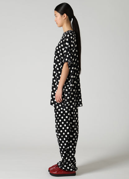 DOT FLOWER PRINT JERSEY OVERSIZED T-SHIRT