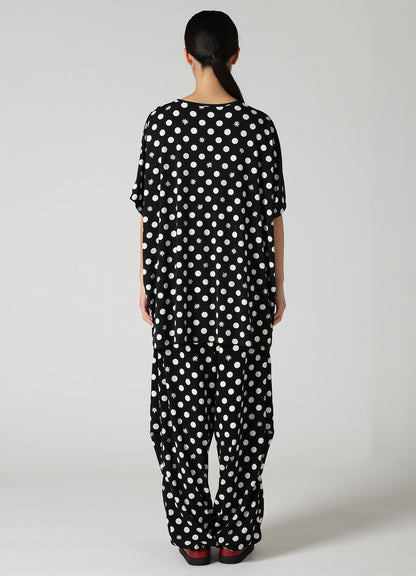 DOT FLOWER PRINT JERSEY OVERSIZED T-SHIRT