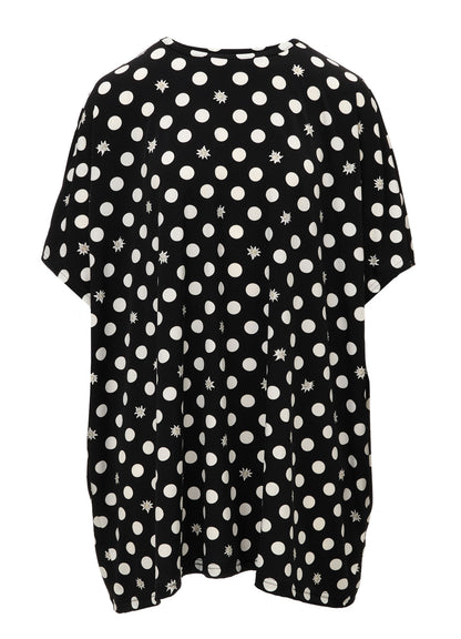 DOT FLOWER PRINT JERSEY OVERSIZED T-SHIRT