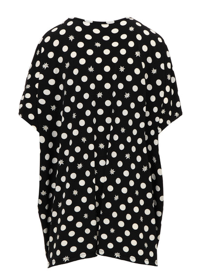 DOT FLOWER PRINT JERSEY OVERSIZED T-SHIRT