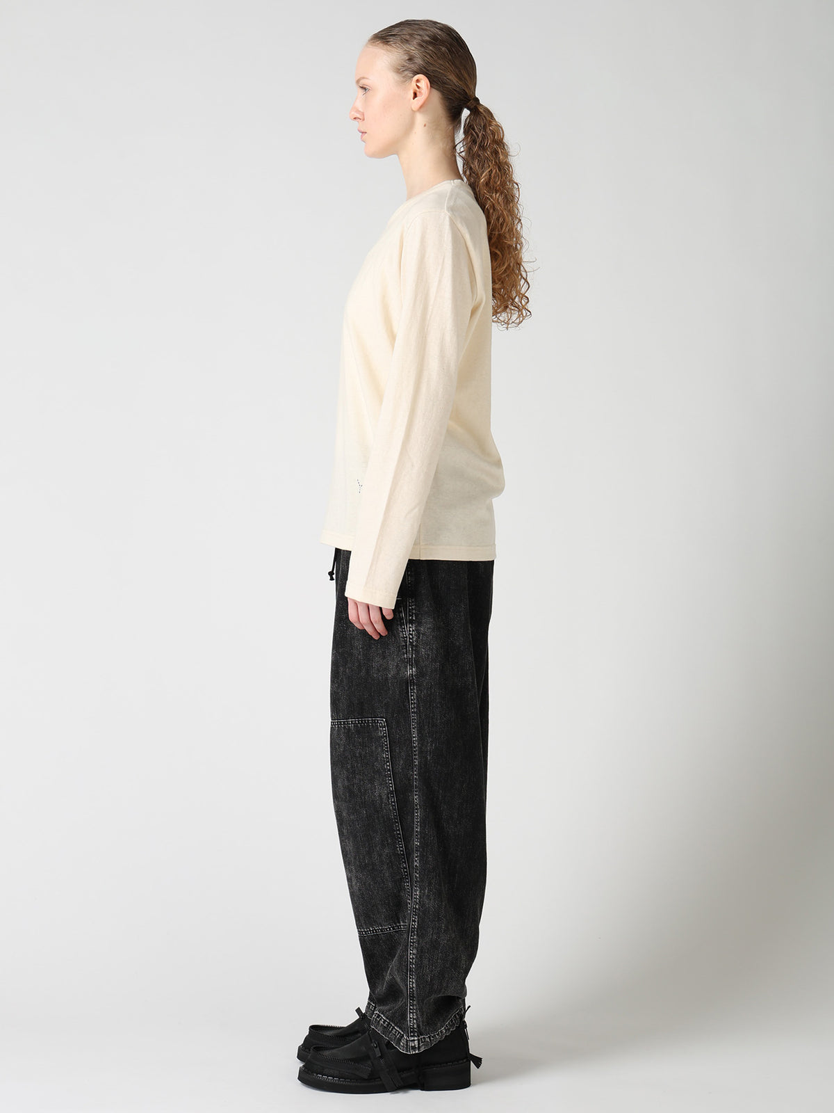 COTTON JERSEY Y'S STITCH LONG SLEEVE T-SHIRT