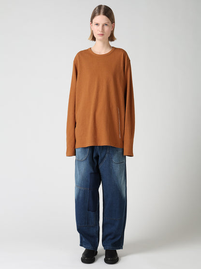 COTTON JERSEY Y'S STITCH BIG LONG SLEEVE T-SHIRT