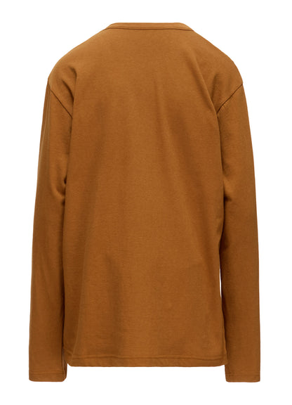COTTON JERSEY Y'S STITCH BIG LONG SLEEVE T-SHIRT