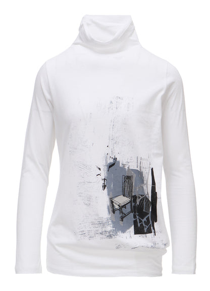 ATELIER PIGMENT PRINTED BOTTLE NECK T-SHIRT
