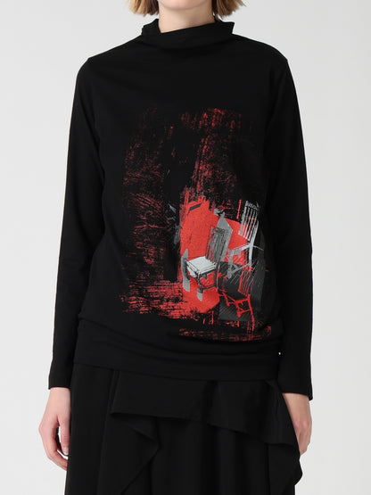 ATELIER PIGMENT PRINTED BOTTLE NECK T-SHIRT