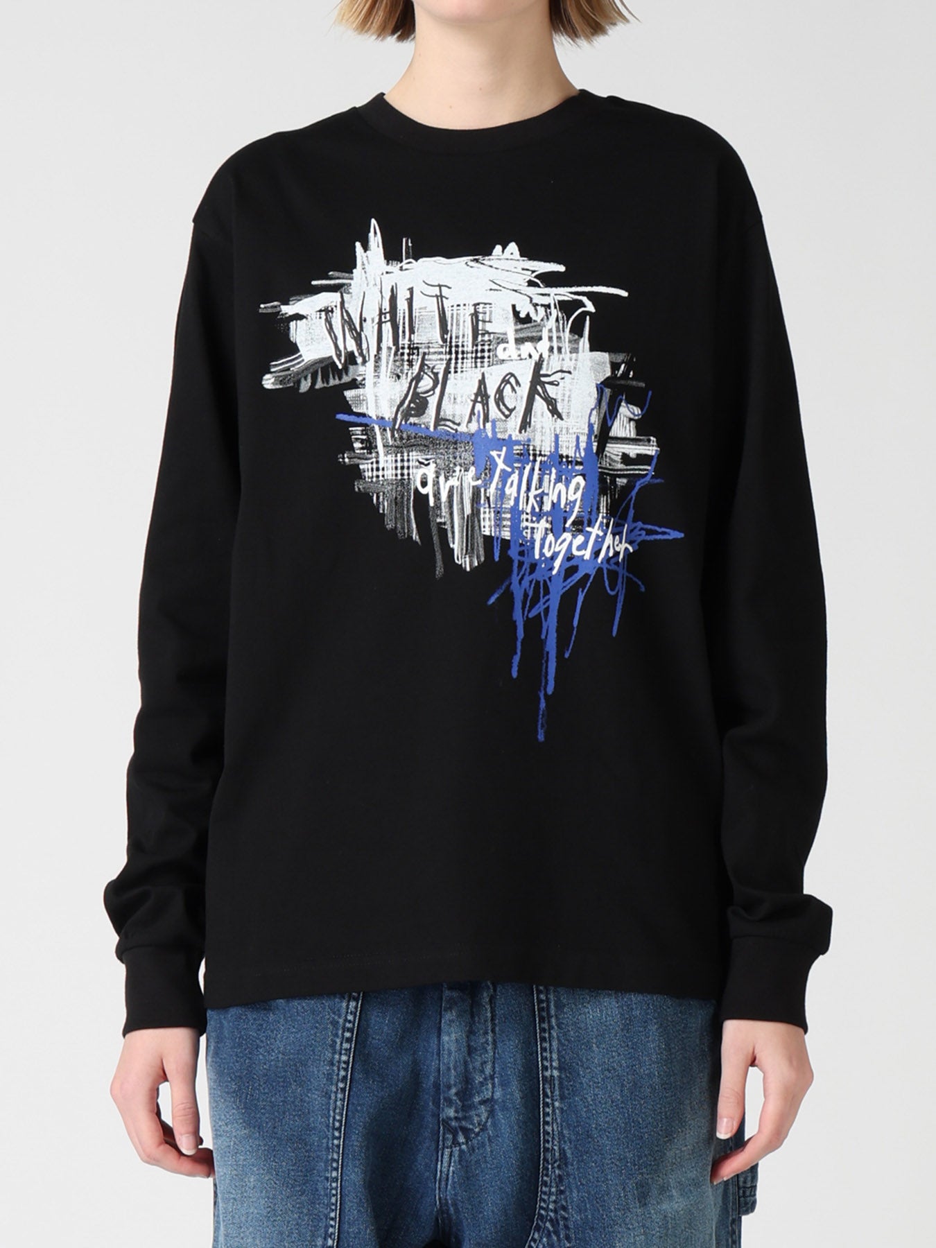 6.5OZ JERSEY MESSAGE PRINT LONG SLEEVE T-SHIRT A
