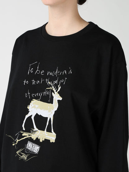 6.5 OZ JERSEY DEER PRINT T-SHIRT