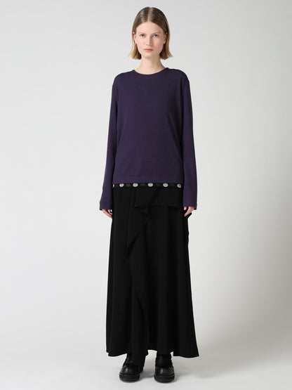 DOT PRINT TULLE ROUND NECK T-SHIRT