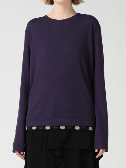 DOT PRINT TULLE ROUND NECK T-SHIRT